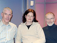 Kristiansandlaget: (fra venstre) Kjell Mellingen, Anne Hilde Hals og Dagfinn Haarr. Foto: Gunnar Kleiberg, NRK Sørlandet.