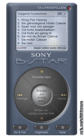 Sony lanserer nå en egen mobil/multimedia-dings for norske B- kjendiser og wannabees som prøver å bli berømte. (Innsendt av Geir Breivik) Sony lanserer nå en egen mobil/multimedia-dings for norske B- kjendiser og wannabees som prøver å bli berømte. (Innsendt av Geir Breivik)