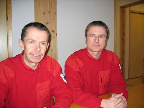 Sindre Mellesmo og Jan Erik Haugen. Foto: Svein Olav Tovsrud, NRK.