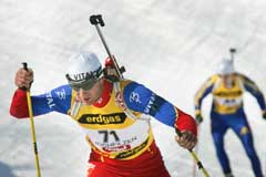 Egil Gjelland på vei til 12. plass på VM-sprinten. (Foto: Heiko Junge / SCANPIX)