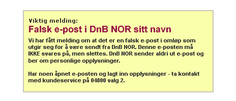 Advarsel fra dnbnor.no Advarsel fra dnbnor.no
