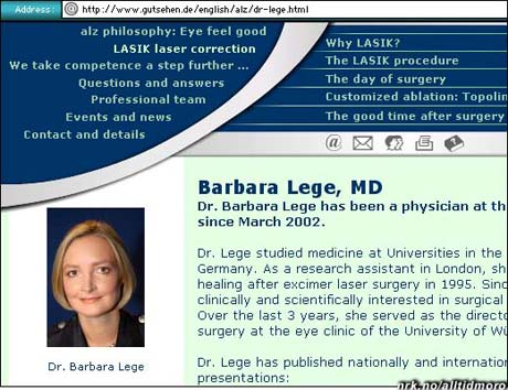 Dr. Barbara Lege er, naturlig nok, lege. (fra serien Barnslige utenlandske navn.