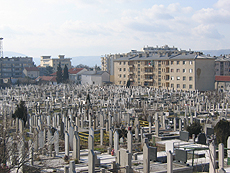 Alle gravstedene forteller sin egen historie fra krigen på Balkan. Foto Andreas Toft