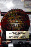 Matchball brukt i finalen i FA-cupen i 1893 (Wolves 1 Everton 0). Foto: Rig-tech Inc.