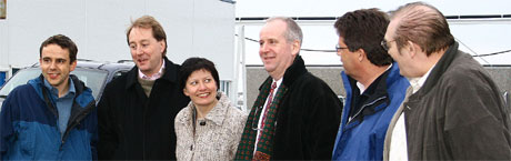 Røkke besøkte Vardø 5.april i år, og møtte blant annet fylkesordfører Helga Pedersen.