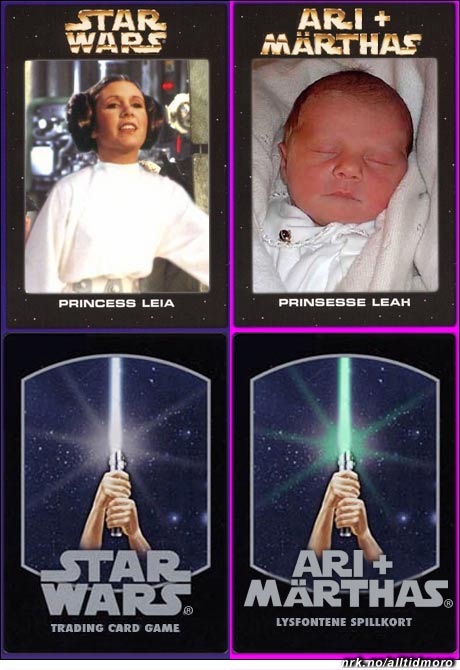 Ari og Märthas nye samlekort likner på de som ble laget for Star Wars på slutten av 70-tallet. Under: Kortenes bakside. (Alltid Moro, etter en ide av Vidar Hagen) Ari og Märthas nye samlekort likner på de som ble laget for Star Wars på slutten av 70-tallet. Under: Kortenes bakside. (Alltid Moro, etter en ide av Vidar Hagen)