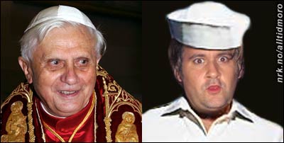 "Benny" Ratzinger (foto: Scanpix / AP) og forbildet, "Happy-Tom" i Turboneger. "Benny" Ratzinger (foto: Scanpix / AP) og forbildet, "Happy-Tom" i Turboneger.