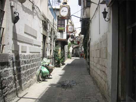 "I Damaskus er et år et øyeblikk" fra gamlebyen.(Foto:NRK)