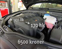 Priseksempel på hva det kan koste å øke motorkraften til din bil. (Foto: NRK) Priseksempel på hva det kan koste å øke motorkraften til din bil. (Foto: NRK)