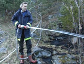 Arbeidet med å slukke brannen var tidkrevende og tungt. (Foto: Odd Rømteland, NRK Sørlandet). Arbeidet med å slukke brannen var tidkrevende og tungt. (Foto: Odd Rømteland, NRK Sørlandet).