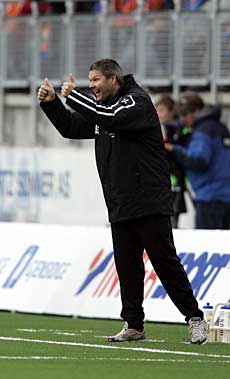 Mons Ivar Mjelde mener FFK har hatt griseflaks i et par kamper i Tippeligaen i år. Foto: Scanpix. Mons Ivar Mjelde mener FFK har hatt griseflaks i et par kamper i Tippeligaen i år. Foto: Scanpix.