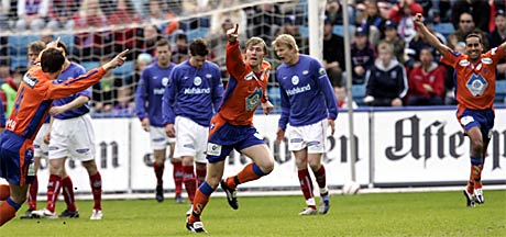 AaFKs Haraldur Frey Gudmundson jublet etter 0-1-scoring i tredje spilleminutt p Ullevaal. Det skulle bli med det ene mlet for Aalesund. (Foto: Tor Richardsen/Scanpix)