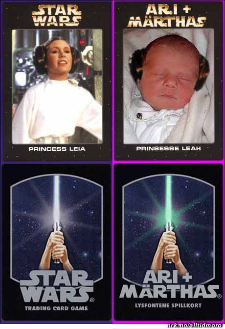 Mai 2005: Ari og Märthas nye samlekort likner på de som ble laget for Star Wars på slutten av 70-tallet. Under: Kortenes bakside. (Alltid Moro, etter en ide av Vidar Hagen.) Mai 2005: Ari og Märthas nye samlekort likner på de som ble laget for Star Wars på slutten av 70-tallet. Under: Kortenes bakside. (Alltid Moro, etter en ide av Vidar Hagen.)