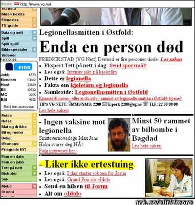Den fjerde største nyheten 23. mai 2005 var at Idol-Jorun ikke liker ertestuing. Dette i følge vg.no. (Innsendt av Harald A. Nyheim) 