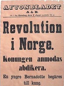 Fete typer: Svenske Aftonbladet ryddet forsiden 7. juni 1905 (Ill.: Nasjonalbiblioteket)