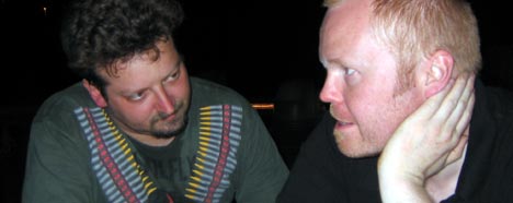 Trosk og Martin (teknisk ansvarlig på Wagenmeister) oppsummerer kvelden. Foto: Schtimm.