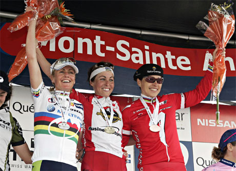 Gunn-Rita Dahle, Marie Helene Premont og Sabine Spitz, verdenscup i Canada. Foto: Jacques Boissinot/AP