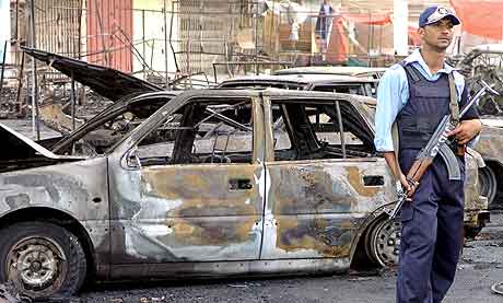 En bilbombe har eksplodert  i Bagdad. Foto: AFP