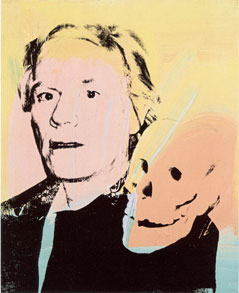 Selvportrett med hodeskalle 1978 (40,6 x 33)