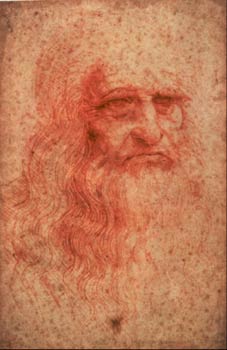 Det er ikke kjent hvorfor Leonardo da Vinci malte over bildet. Dette selvportrettet malte han i ca 1516. Foto: Scanpix