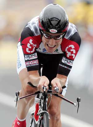David Zabriskie vant den første etappen av Tour de France. (FOTO: REUTERS/ SCANPIX)