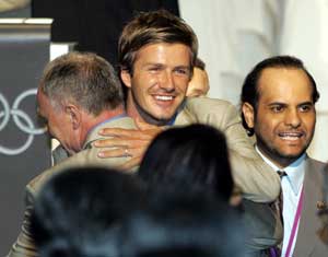 Beckham var på plass da den gledelige nyheten kom. (Foto: AFP/ SCANPIX)