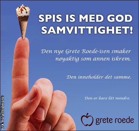 Grete Roede lanserer is i fingerbøl-størrelse. (Alltid Moro)