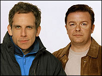 Ben Stiller (t.v.) er blant stjernene som jobber for Ricky Gervais i hans nye tv-serie. (Foto: BBC) Ben Stiller (t.v.) er blant stjernene som jobber for Ricky Gervais i hans nye tv-serie. (Foto: BBC)