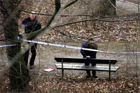 På denne benken ble Fabian Bengtsson funnet den 3. februar (Foto: Scanpix/AP/B.L. Rosvall) 