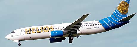 Bildet viser et fly av typen Boeing 737 tilhørende flyselskapet Helios. (Arkivfoto: AFP/Scanpix) Bildet viser et fly av typen Boeing 737 tilhørende flyselskapet Helios. (Arkivfoto: AFP/Scanpix)