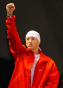 <b>Sliter med å sove:</b> Eminem har tydeligvis søvnproblemer og har blitt avhengig av sovemedisin. Foto: Rob Widdis, AP Photo / Scanpix.