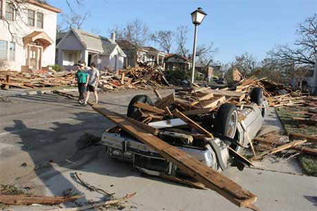 Biloxi så ut som et krigsområde etter "Katrina"s herjinger. (Foto: Scanpix / AFP) 