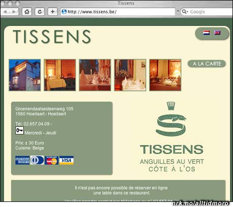 Tissens restaurant, Belgia. 