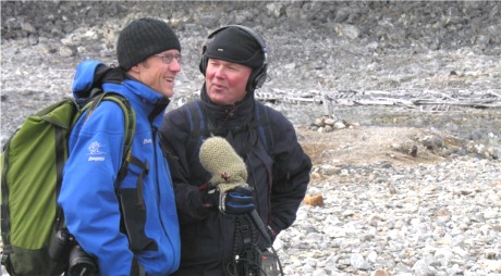 Historiker Thor Bjørn Arlov (tv) og programleder Ivar Grydeland. Foto: Bjørn Munro Jensen.