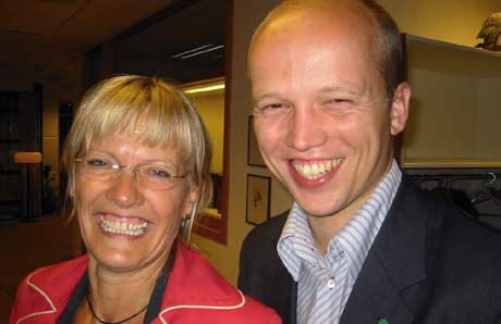 Gliste til slutt: Karin Andersen (SV) og Trygve Magnus Slagsvold Vedum (Sp)