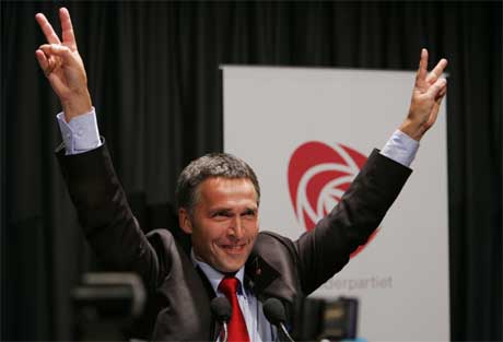 Jens Stoltenberg er valgets store triumfator. (Foto. Scanpix)