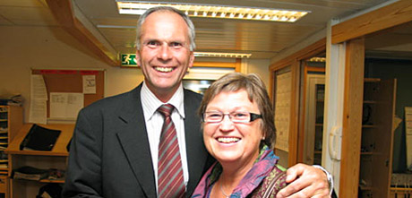 Ingebrigt Srfonn og Laila Dvy fra Hordaland KrF. Foto: NRK.