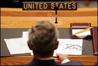 George W. Bush i Sikkerhetsrådet 14/9. (AFP Photo Patrick Kovarik)