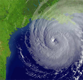 Orkanen Rita er på vei mot land. (National Oceanic and Atmospheric Administration/Getty/AFP/Scanpix)