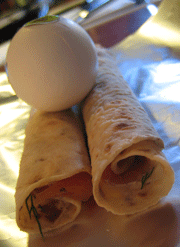 lomper og egg inni