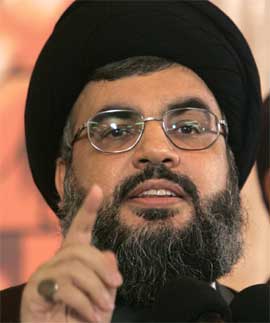 Hizbollah-leder Sjeik Hassan Nasrallah var også på møtet. (Arkivfoto: Scanpix / AP)