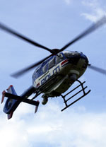 Politihelikopteret fikk landingsplass laget av vannverket. Foto: Morten Holm, Scanpix Politihelikopteret fikk landingsplass laget av vannverket. Foto: Morten Holm, Scanpix