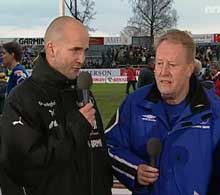 - Moss var det beste laget, sa Molde-trener Bosse Johansson (t.h.) etter kampen. Tørum gleder seg til returkampen. Foto: NRK - Moss var det beste laget, sa Molde-trener Bosse Johansson (t.h.) etter kampen. Tørum gleder seg til returkampen. Foto: NRK