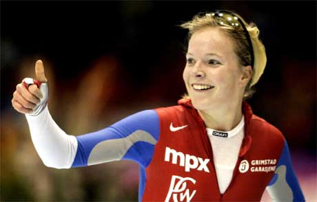 Maren Haugli satte sin sjette norske rekord i Heerenveen på lørdag. (Foto: Scanpix)