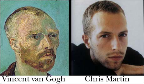 Chris Martin (fra gruppen Coldplay) og Vincent van Gogh. (Innsendt av Andreas Lien Simonsen)