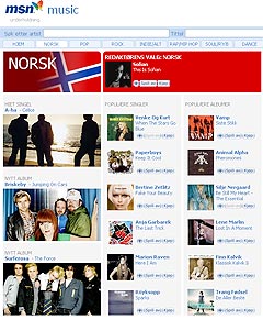 MSN satser på norsk musikk.
