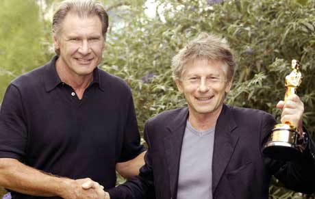 Harrison Ford delte ut Oscar-prisen til Polanski. Foto: Scanpix
