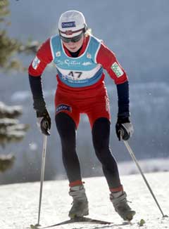  Kristin Mürer Stemland på vei til sjetteplass i Canmore. (Foto: Lise Åserud / SCANPIX)