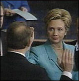 SENATOR: Hillary Clinton ble tatt i ed i januar 2001.