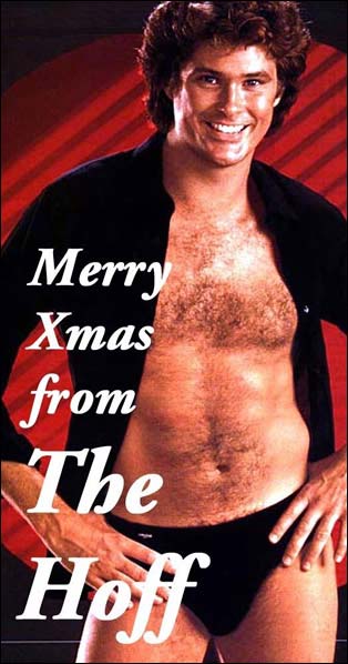 David Hasselhoff sendte ut dette pirrende julekortet en gang på 80-tallet. 